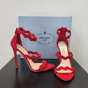 Prada red Suede sandals "Calzature Donna"